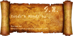 Istók Mihály névjegykártya